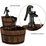 Rustic 2-Tier Barrel Water Fountain with Pump