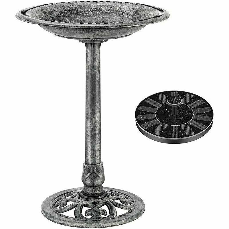 28" Solar Pump Garden Bird Bath Fountain