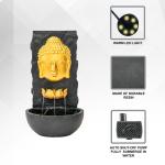 Buddha Zen Wall Garden Water Fountain with LED