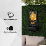 Buddha Zen Wall Garden Water Fountain with LED