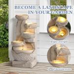 5-Tier Cascading Rock Water Fountain with LED