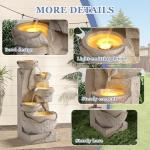5-Tier Cascading Rock Water Fountain with LED