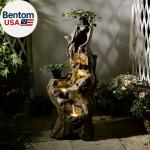 Large 5-Tier Outdoor Cascading Tree Trunk Fountain