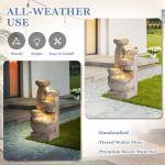 5-Tier Cascading Rock Water Fountain with LED
