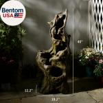 Large 5-Tier Outdoor Cascading Tree Trunk Fountain