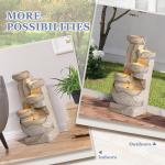 5-Tier Cascading Rock Water Fountain with LED