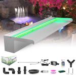 Stainless Steel LED Waterfall Fountain for Outdoors