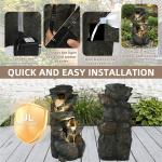 Modern Rock Cascading Water Fountain for Gardens