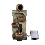 Solar Stone Effect Garden Fountain with LED