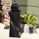 Black Solar Water Fountain with LED Lights 30