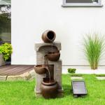 Solar Stone Effect Garden Fountain with LED