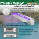 Stainless Steel LED Waterfall Fountain for Outdoors