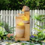 32" Four-Tier Cascading Garden Water Fountain