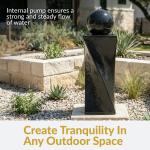 Black Solar Water Fountain with LED Lights 30