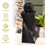 Black Solar Water Fountain with LED Lights 30