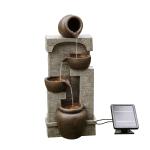 Solar Stone Effect Garden Fountain with LED