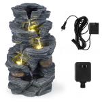 18" Tabletop 5-Tier Cascading Rock Water Fountain