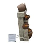 Solar Stone Effect Garden Fountain with LED