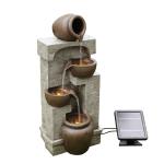 Solar Stone Effect Garden Fountain with LED