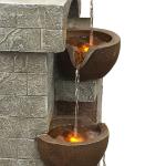 Solar Stone Effect Garden Fountain with LED
