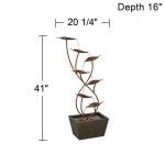 Ashton Curved Leaves 41" Modern Outdoor Fountain