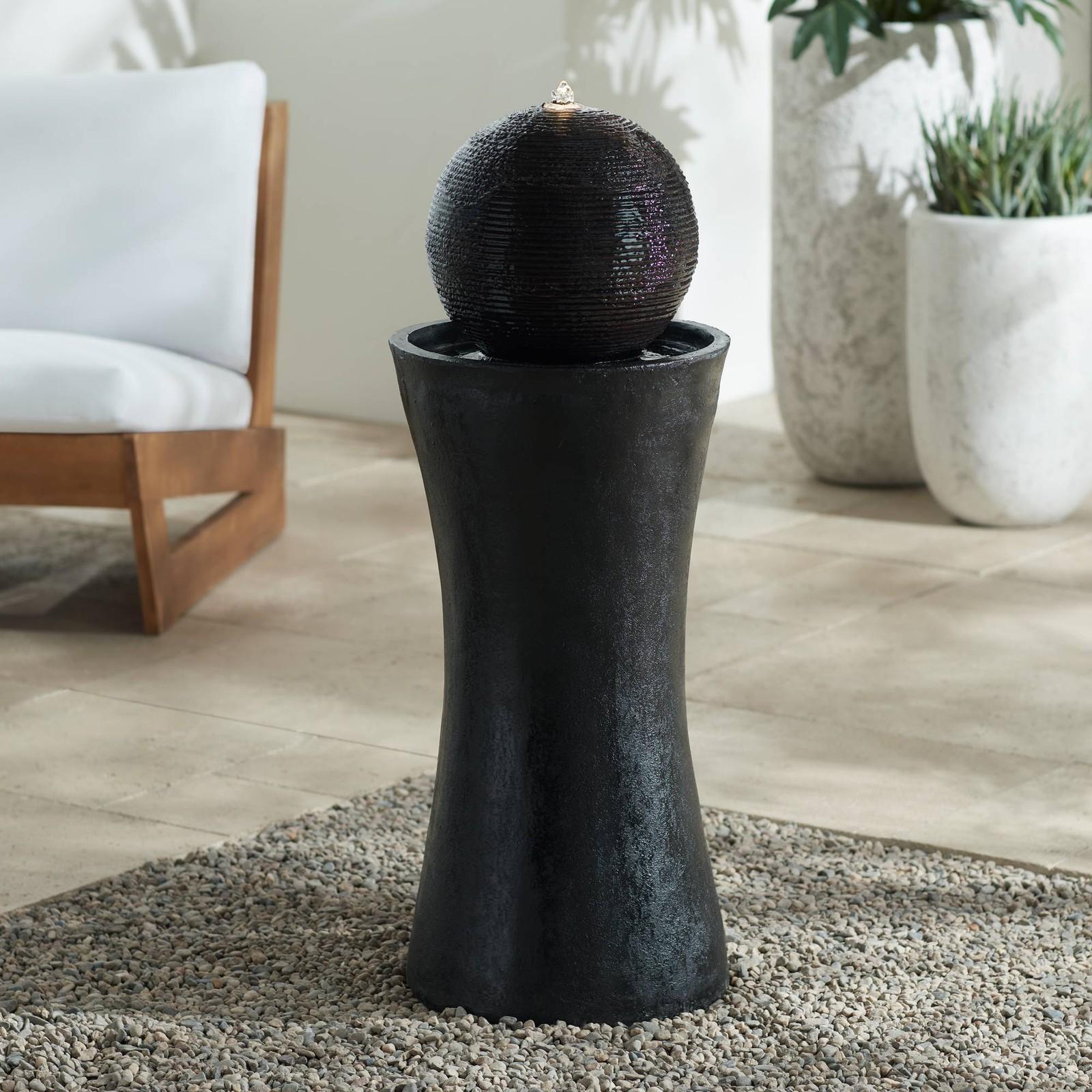 30" Modern Zen Sphere Outdoor Water Fountain