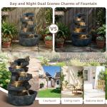 5-Tier Rock Waterfall Fountain with LED Lights