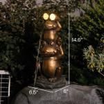 Solar Frog Water Fountain with Electric Pump