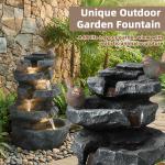 5-Tier Rock Waterfall Fountain with LED Lights