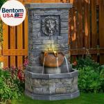 26'' Lion Head Stone Water Fountain with Lights