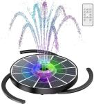 Solar Fountain Pump with LED Lights and Glass Panel