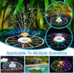 Solar Fountain Pump with LED Lights and Glass Panel