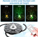 Solar Fountain Pump with LED Lights and Glass Panel