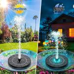 Solar & Battery Bird Bath Fountain with LED Lights