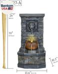26'' Lion Head Stone Water Fountain with Lights