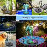 Solar & Battery Bird Bath Fountain with LED Lights
