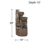 Rustic 29" Urn Cascading Outdoor Fountain with LED
