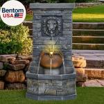 26'' Lion Head Stone Water Fountain with Lights