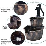2-Tier Barrel Waterfall Fountain for Outdoor Garden