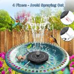 Solar & Battery Bird Bath Fountain with LED Lights