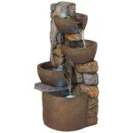 Rustic 29" Urn Cascading Outdoor Fountain with LED