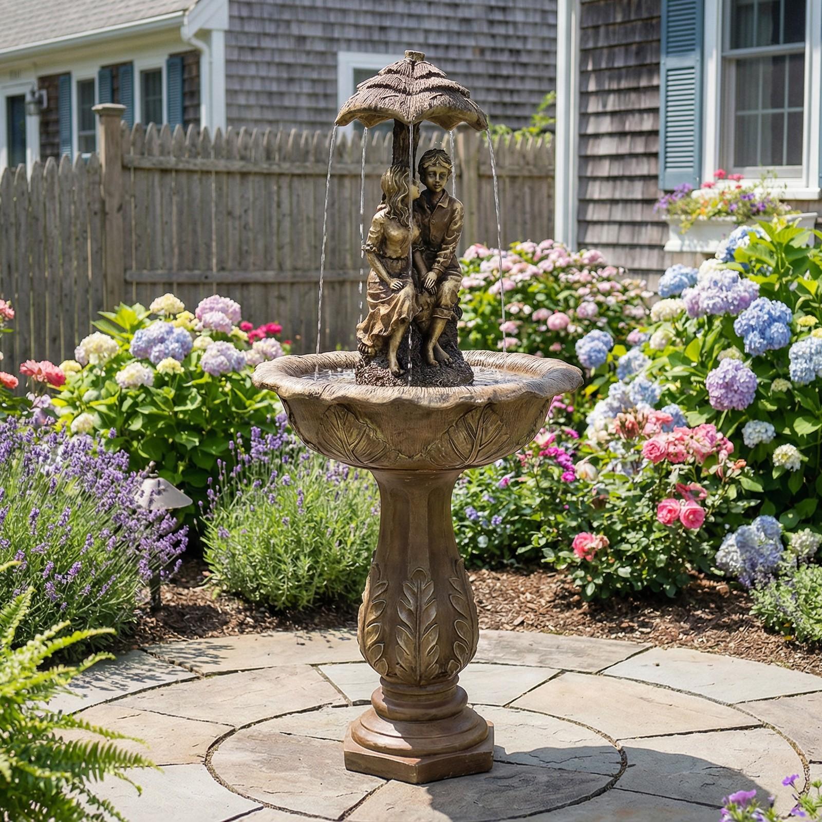 Sunnydaze 43-Inch Solar Fountain with LED Lights