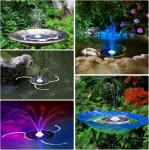 Solar Bird Bath Fountain with LED Lights