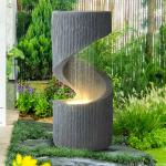 31.9" S-Shaped LED Light Water Fountain