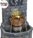 26'' Lion Head Stone Water Fountain with Lights
