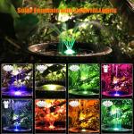 Solar Bird Bath Fountain with LED Lights