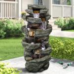 Cascading LED Resin Fountain for Your Yard