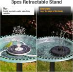 Solar Bird Bath Fountain with LED Lights