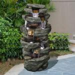 Cascading LED Resin Fountain for Your Yard