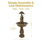 Sunnydaze 43-Inch Solar Fountain with LED Lights
